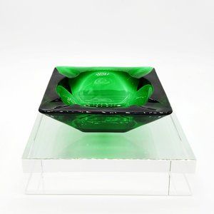 Vintage Anchor Hocking Emerald Green Square Ashtray